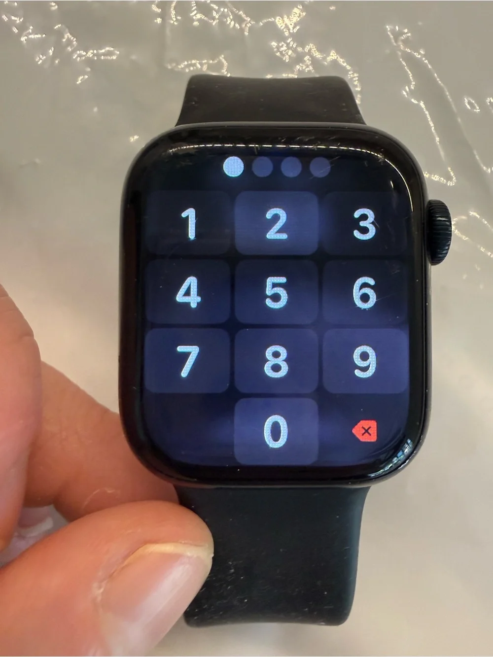 Apple Watch series 7 41mm aluminum with black silicone wrist band
